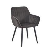 Chaise de salle à manger Luna - Velours marron